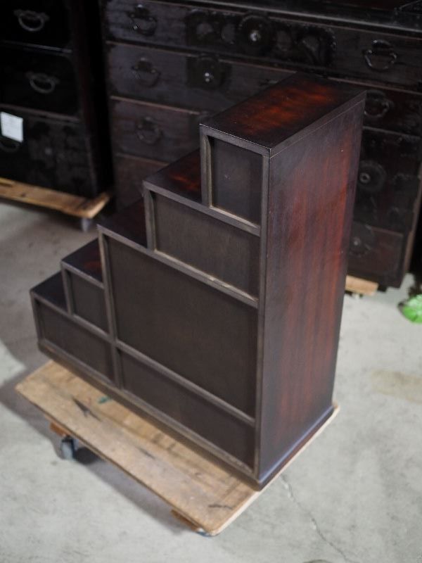 アンティーク調 小型階段箪笥 レトロ飾棚 現代モノ 古録展 送料無料 品番S10793 HOMU-JOURNEY_COM