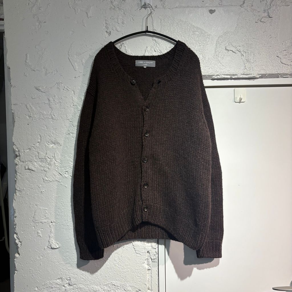 美品✨ コムデギャルソン カシミヤ100% カーディガン ダークブラウン M COMME des GARCONS HOMME コムデギャルソンオム 03AW Hand Knitted
