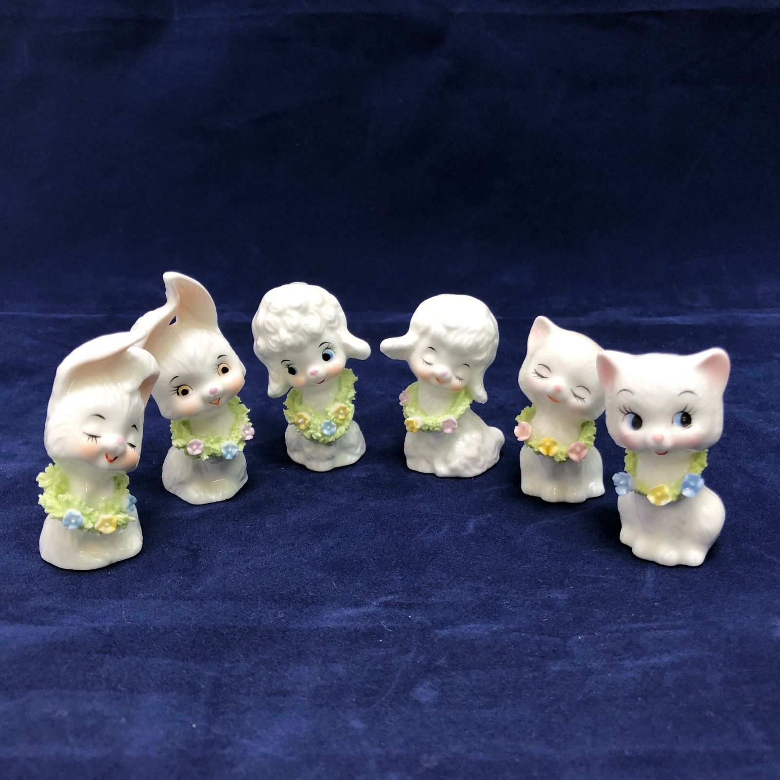 中古】加藤工芸 KATO KOGEI フィギュリン 陶器 人形 アニマル6体