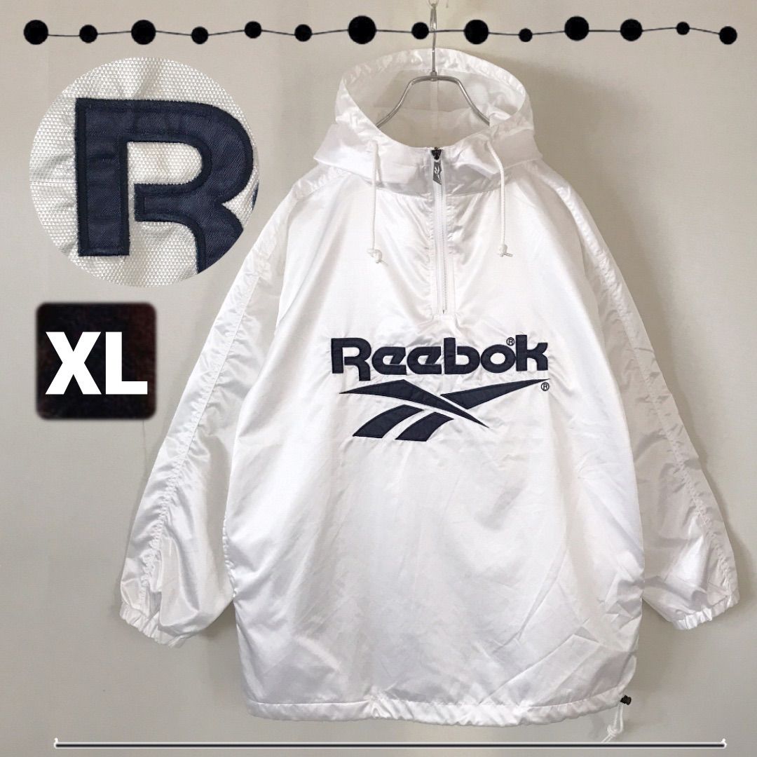 90sReebokリーボック ナイロンプルオーバー アノラックナイロンジャケット リーボック/Reebok☆90-00s初期☆アノラックパーカー☆ハーフジップ