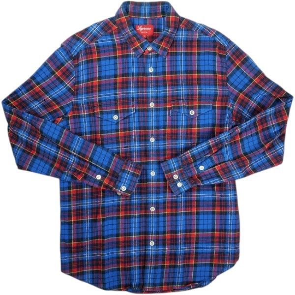 Size L SUPREME シュプリーム 09AW Prep Flannel Plaid Shirt 長袖シャツ 赤 品-非常に良い 20826215
