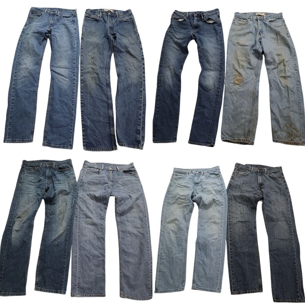 古着卸 まとめ売り リーバイス 505 デニム パンツ 8枚セット (メンズ 32 ) グランジ フェード ストレート 中古 古着 MY6995
