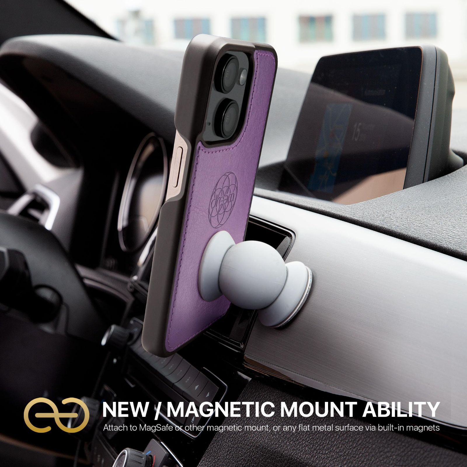 マグネット着脱式 ヴィーガンレザー製