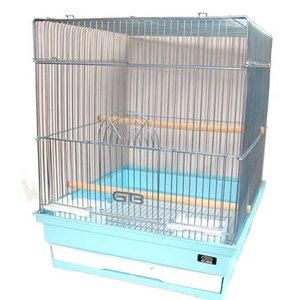 【新品・3営業日で発送】ジービー 鳥かご　41-S(角) メッキ ブルー底
