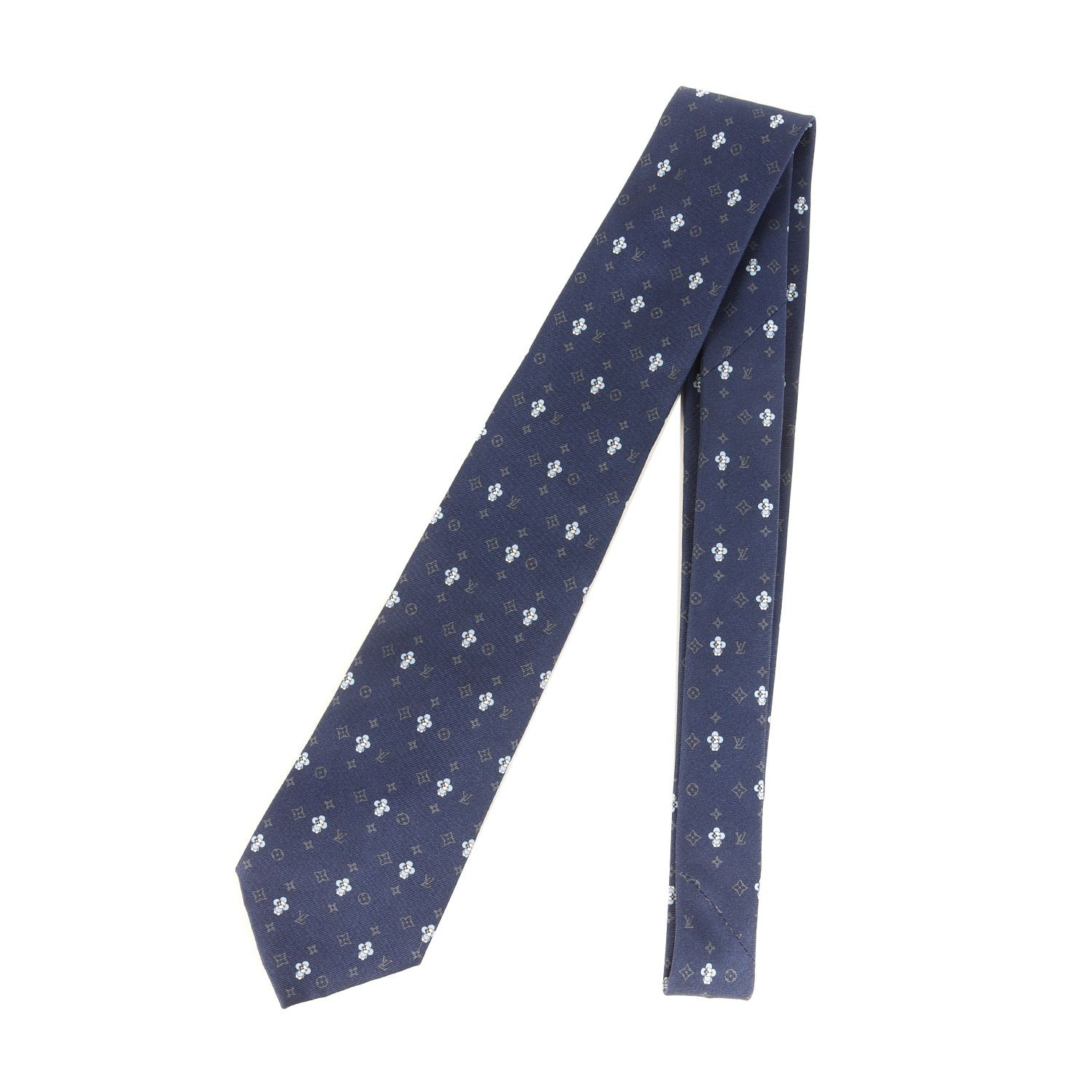 LOUIS VUITTON ルイヴィトン ネクタイ ヴィヴィエンヌ 紺 LOUIS