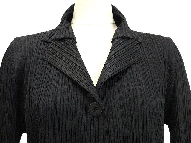 美品/希少✨プリーツプリーズ　テーラードジャケット　ネイビー　サイズ3 プリーツプリーズ PLEATS PLEASE テーラード ジャケット 3 黒