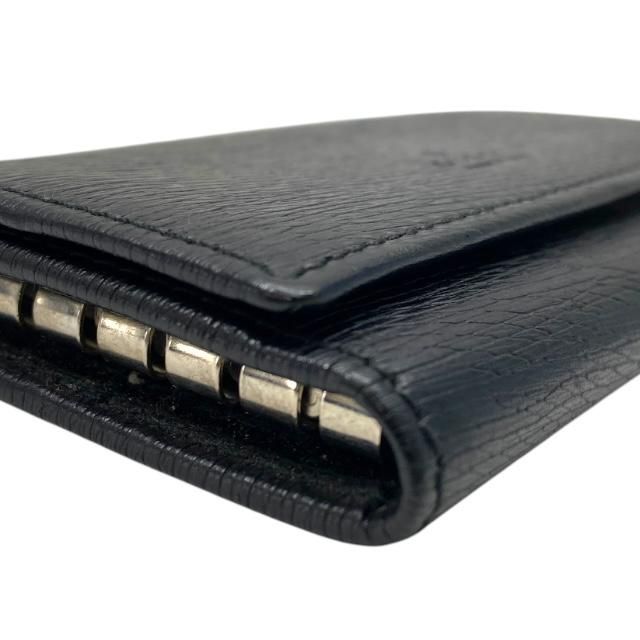 新品未使用 GUCCI グッチ ブラックレザー 6連 キーケース 04579 GUCCI グッチ 04579 6連 キーケース レザー ロゴ ブラック 黒