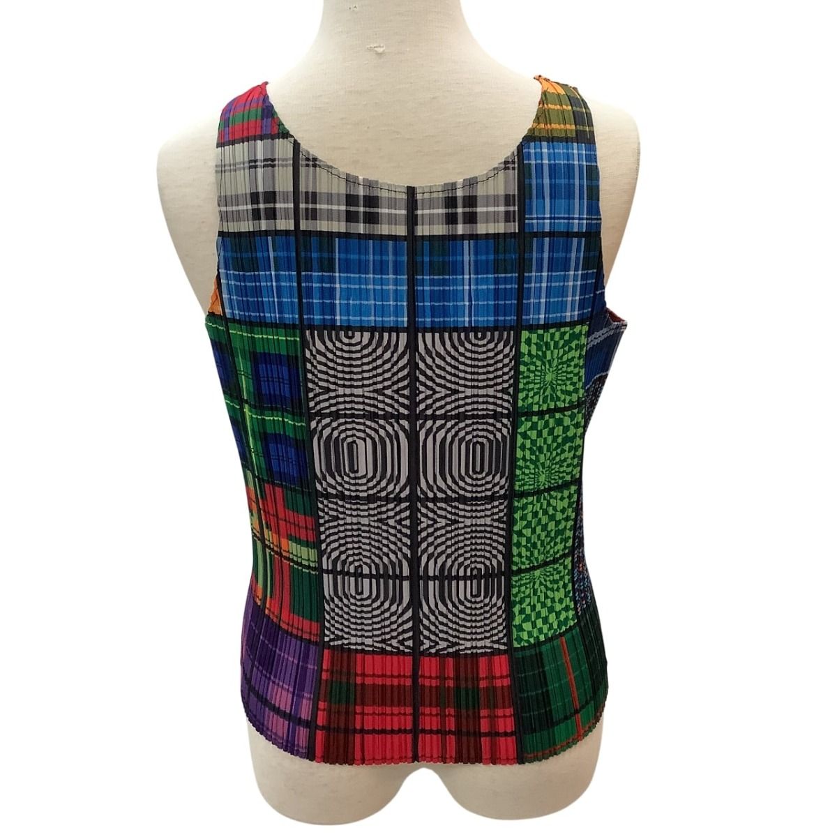 ISSEY MIYAKE イッセイミヤケ PLEATS PLEASE ノースリーブカットソーSIZE 4 総柄 PP 64-JK 221