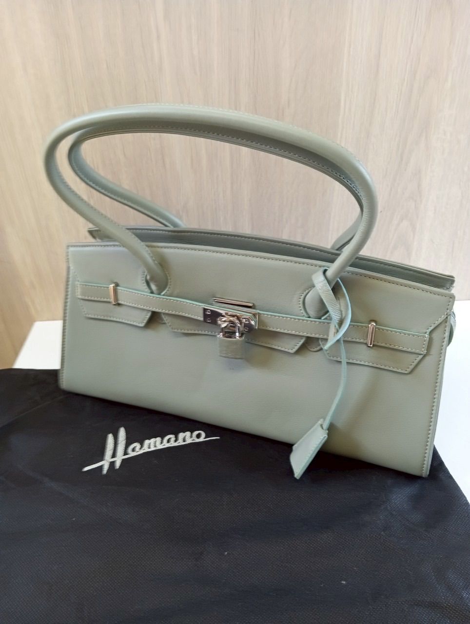 中古品】 HAMANO濱野皮革工藝 カデナ ミーティア ハンドバッグ ペール 