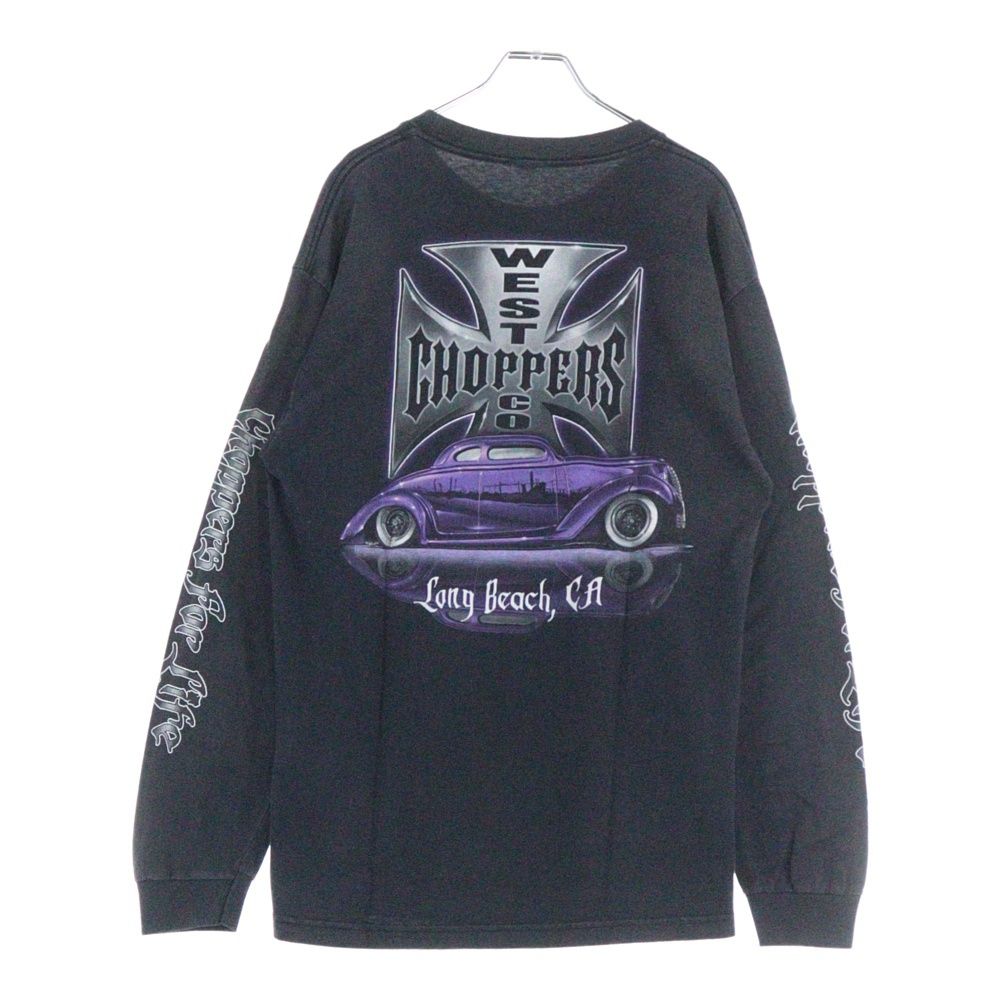 VINTAGE ヴィンテージ 00s WEST COAST CHOPPERS L|S TtEE 両面プリント長袖Tシャツ 長袖カットソー フブラック