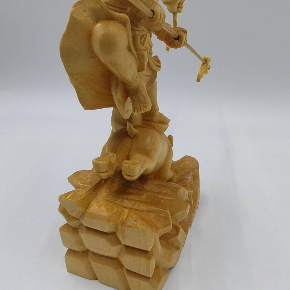 摩利支天 仏像 桧木製高級木彫り 高さ21cm 守護神 仏間 仏壇 木彫り仏像