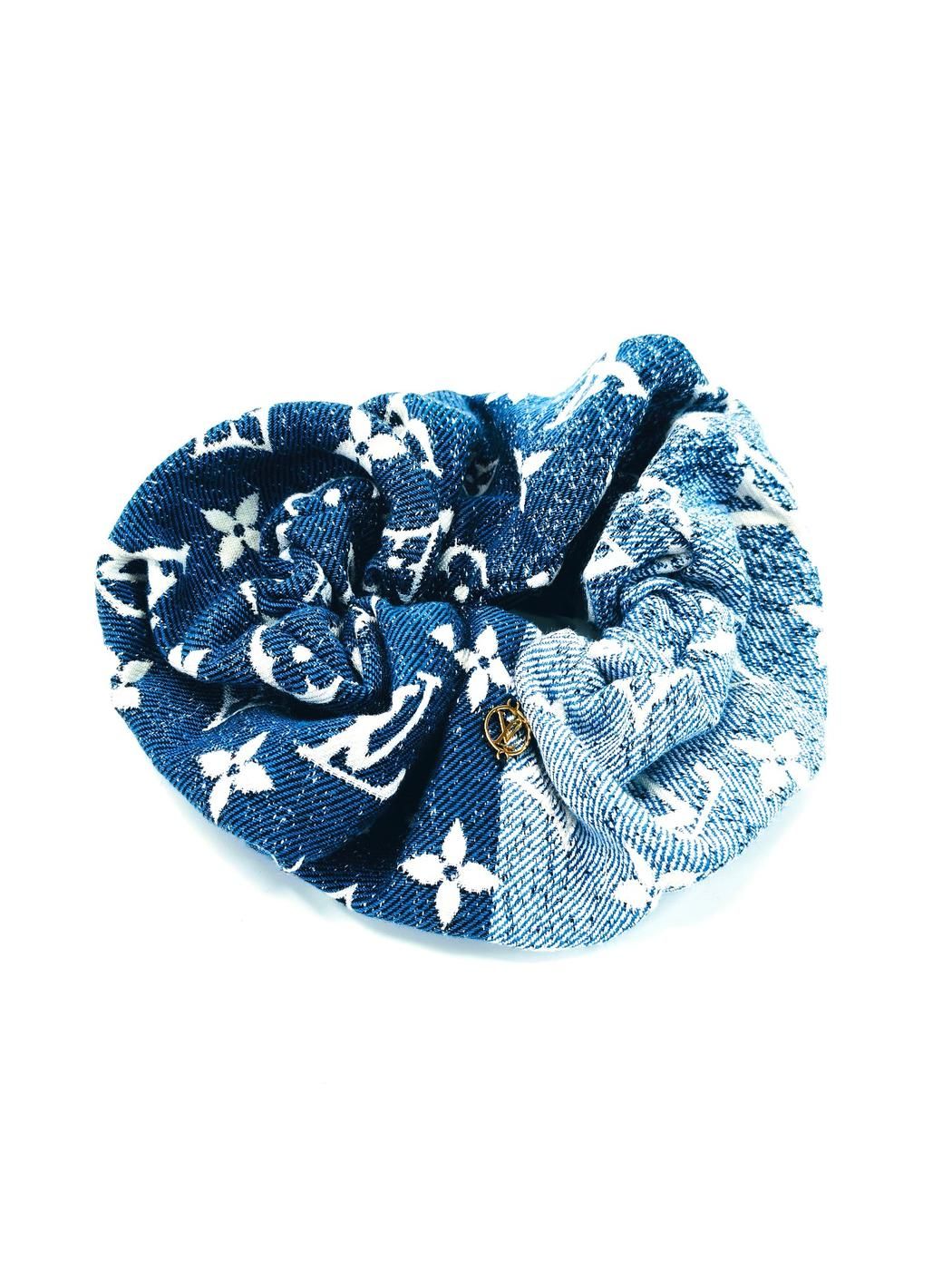 【エレガントで華やか】Louis Vuittonシュシュ・サマー ガーデン LOUIS VUITTON ルイ・ヴィトン モノグラムデニム シュシュ ヘア