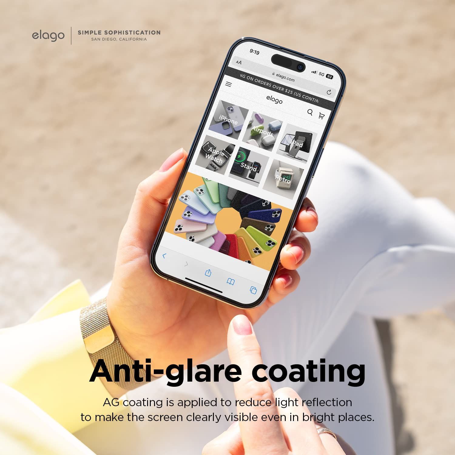 【elago】 iPhone14 Plus 対応 ガラスフィルム アンチグレア 9H 強化 ガラス 指紋防止 撥油 飛散防止 加工 フルカバー フィルム 高透過率 保護フィルム 貼りやすい 透明 耐久 保護ガラス [ Apple iPhone14Plus iP