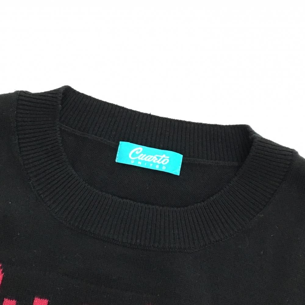 CUARTO UNITED クアルトユナイテッド セーター ニット Vネック 超美品クアルトユナイテッド セーター レッド×白 ニコちゃん