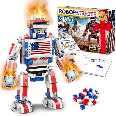 ROBOPATRIOTS STEMメカロボットビルディングトイ 1240ピース トランスフォーマー 積み木 STEMおもちゃ 5歳以上の子供-大人用 ロボットおもちゃ 陸軍 男性 アクションフィギュア ミリタリートイ 子供用おもちゃ