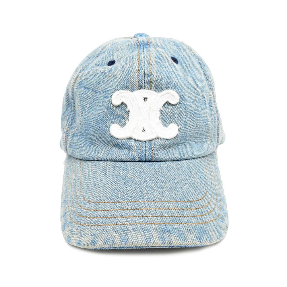 名東】セリーヌ ベースボールキャップ トリオンフ デニム S