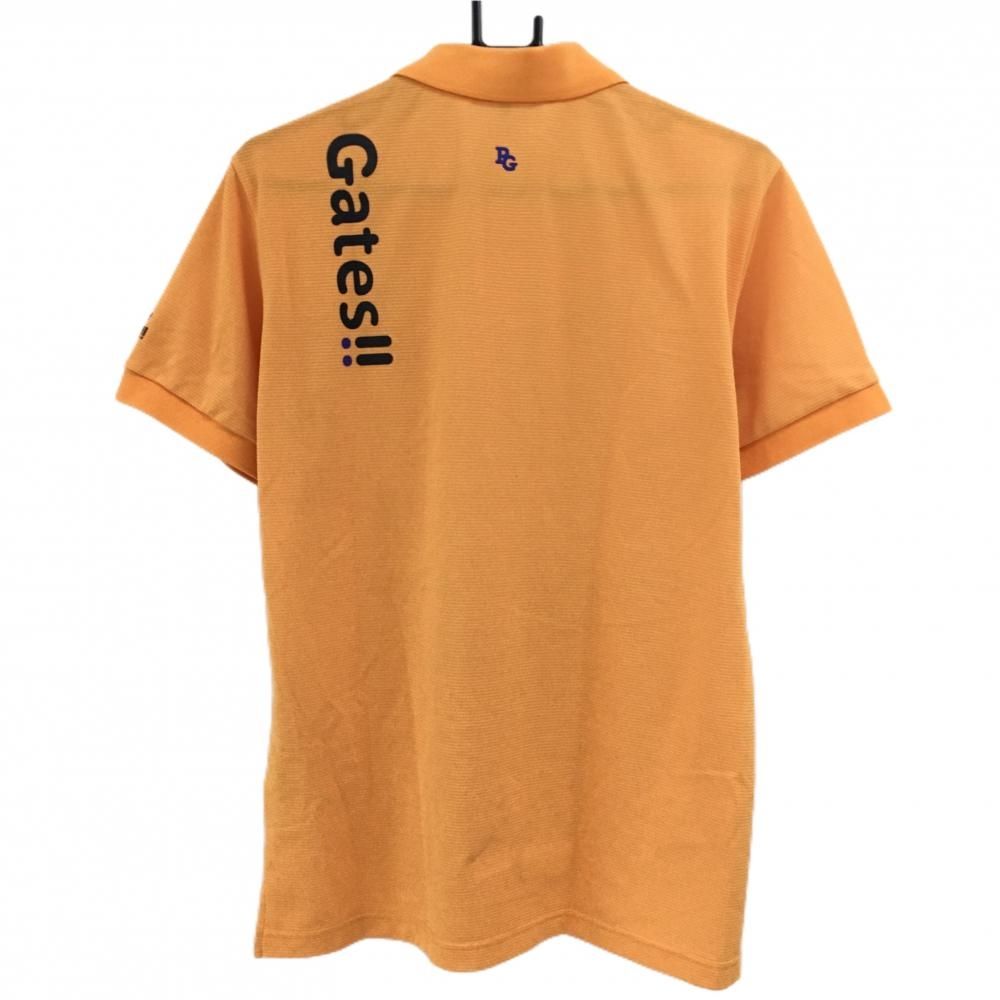 パーリーゲイツ 半袖ポロシャツ ライトオレンジ ロゴプリント メンズ 5 L ゴルフウェア 2025年モデル PEARLY GATES