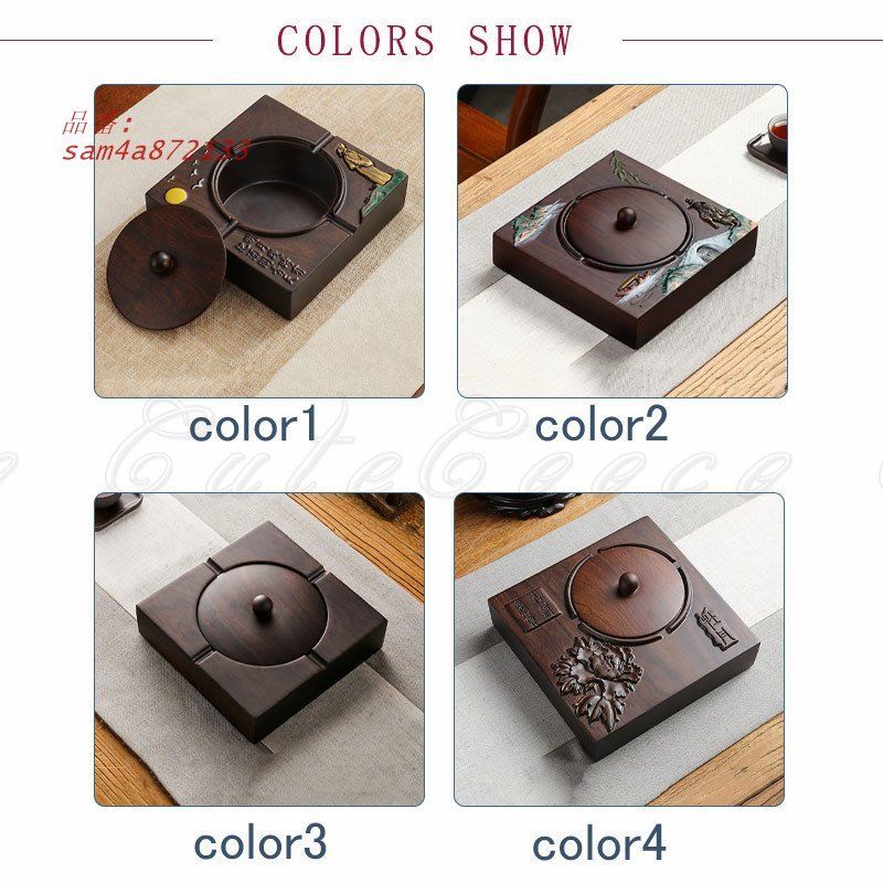 卓上灰皿 木 蓋つき レトロ 灰皿 アッシュトレイ 喫煙グッズ トレー ディスプレイ インテリア 容器 喫煙具 am4a872133 FFCRYSTALESIA_COM