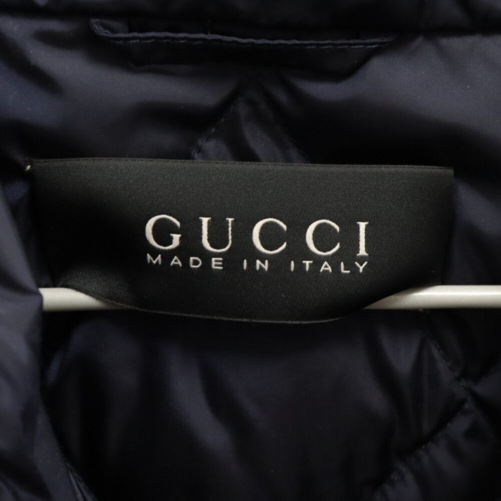 GUCCI (グッチ) 胸ジップ ダウン ジャケット ネイビー 347498 Z4190
