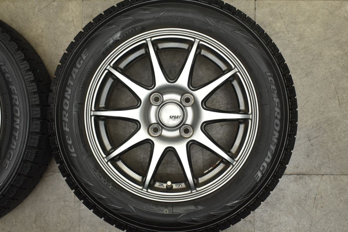SPORT ABELIA 14in 5.5J 43 PCD100 製 アイスフロンテージ 175 65R14 アクア ヴィッツ フィット キューブ スイフト FFCRYSTALESIA_COM
