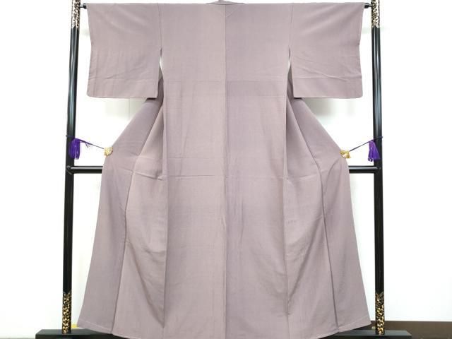 平和屋着物□伝統工芸士 保科信 江戸小紋 万筋 紫×生成り色 正絹 逸品  