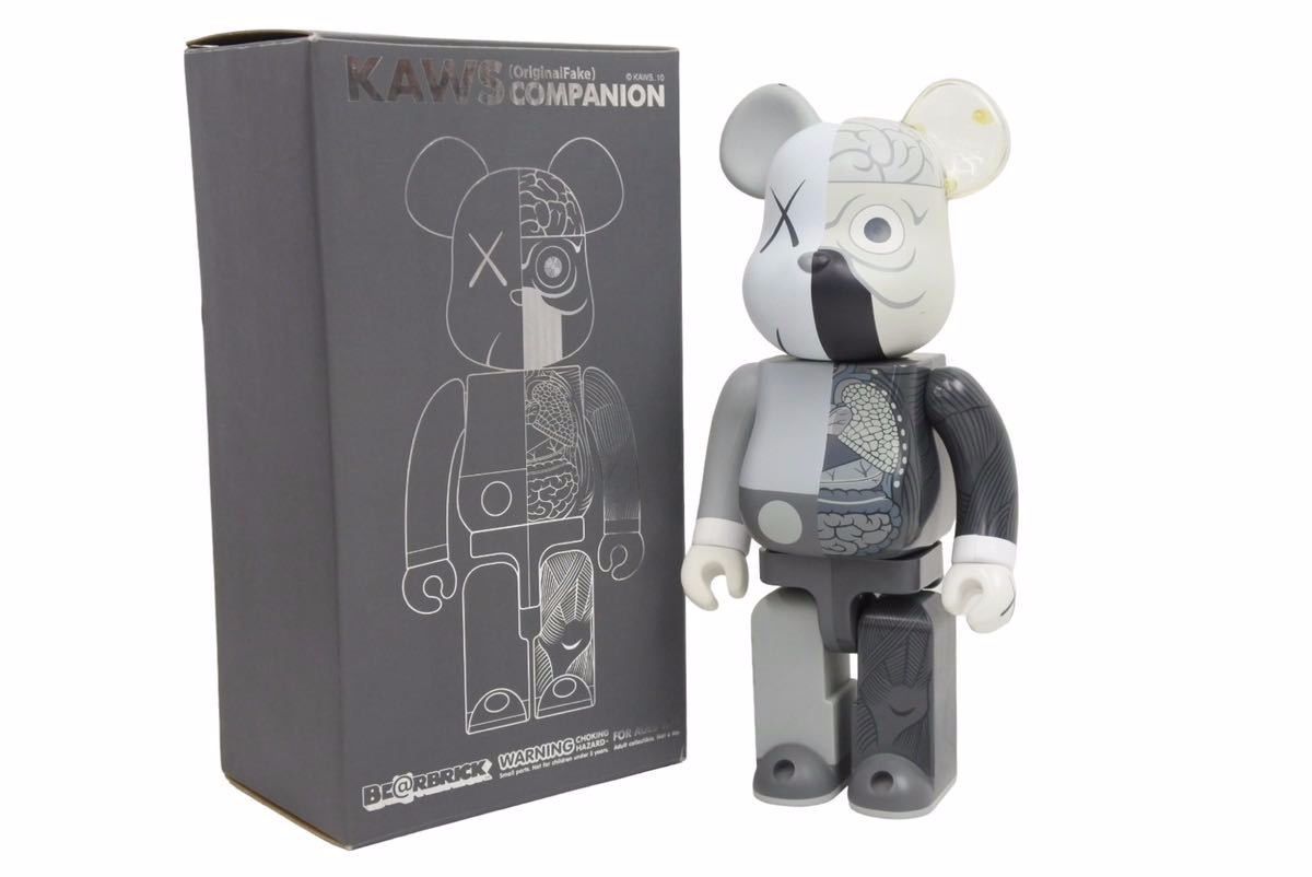 正規品　カウズ OriginalFake フィギュア 人体模型 グレー KAWS KAWS カウズ BE@RBRIK グレー COMPANION 人体模型 400% OriginalFake