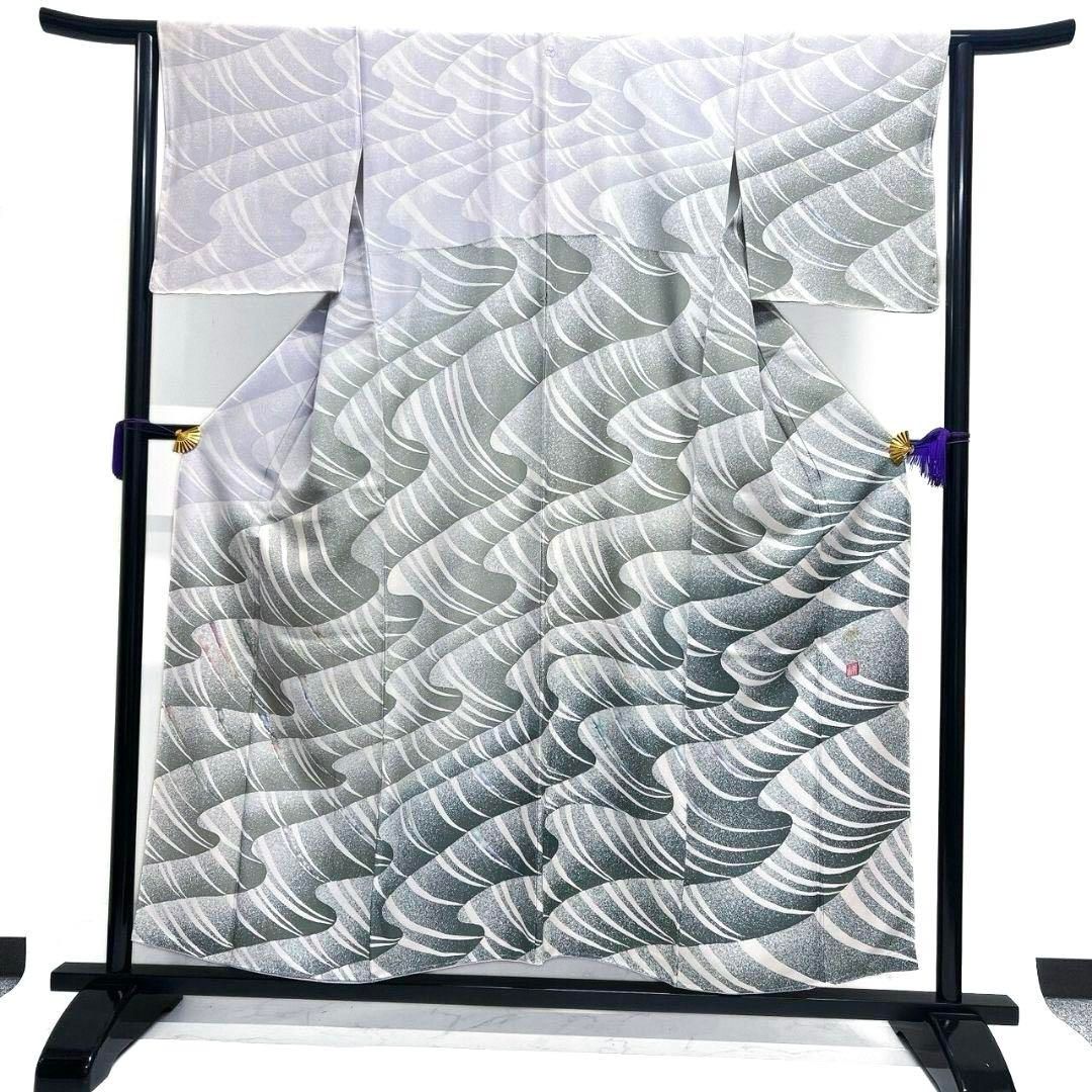 未着用　村松祥三　たたき染め　流線　訪問着　着物　041a p 未着用 村松祥三 たたき染め 流線 訪問着 着物 041a p - メルカリ