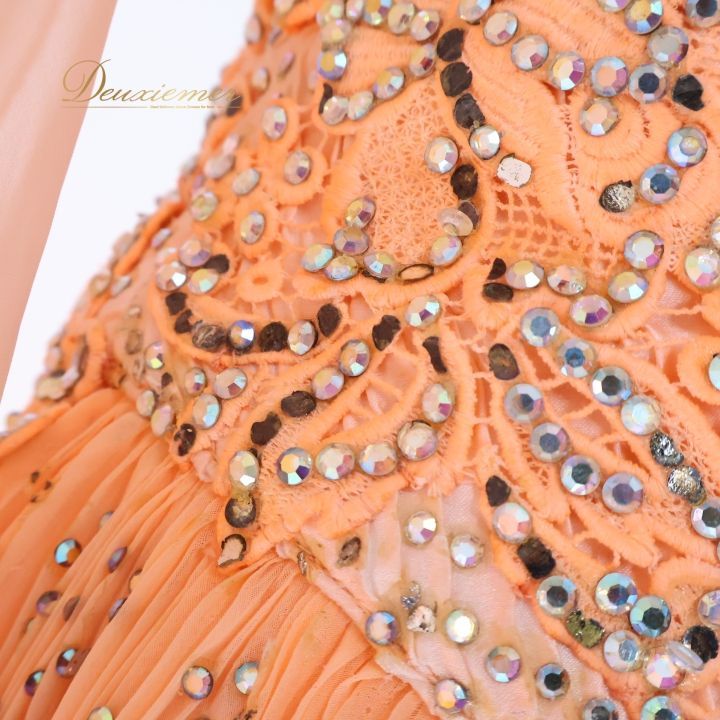 社交ダンス 衣装 ドレス ワンピース ドレス フロート プリーツ ピンク系 レース dance fashion サーモンピンク系 エレガント 上品 プリーツドレス ダンスパフォーマンス 衣装 ワンピースドレス 踊りやすい ステージ用 LLC-HASEGAWATOSO_COM