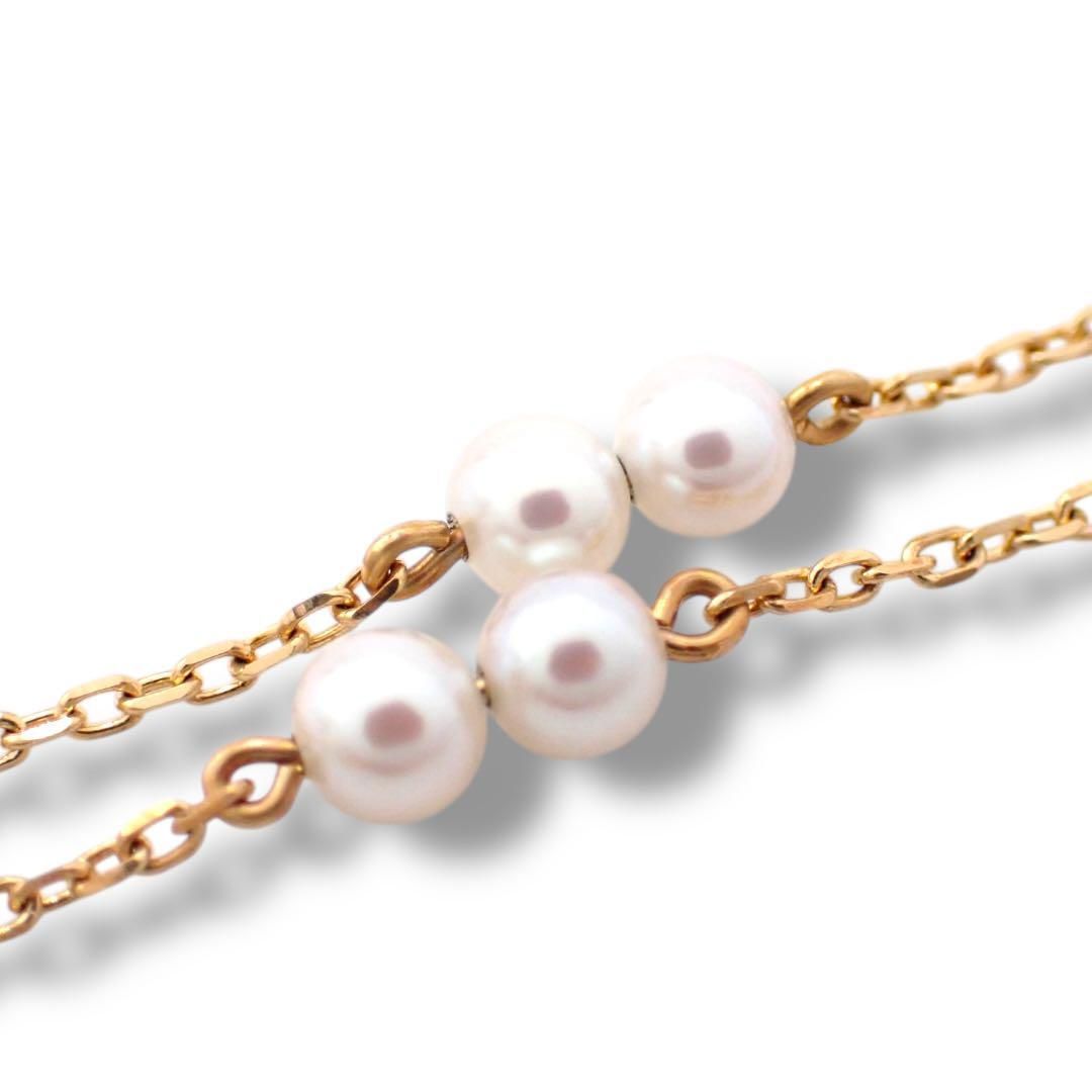 ミキモト 3.5～5.5 あこや真珠 ステーション ネックレス K18 4214 正規