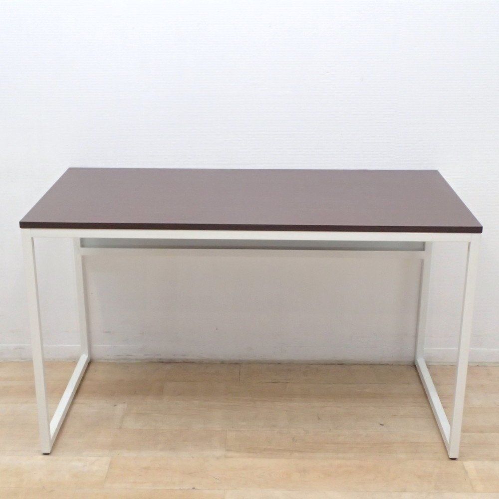 ライオン 平デスク FL-126F W1200 D600 H700 シンプルデスク 木目 ダークブラウン 事務机 オフィスデスク PC EG18930 オフィス家具