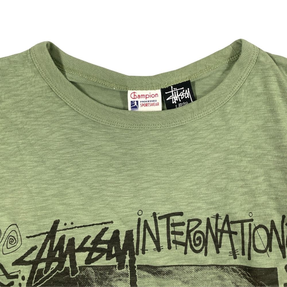 STUSSY ステューシー ×Champion チャンピオン ローラ プリント T