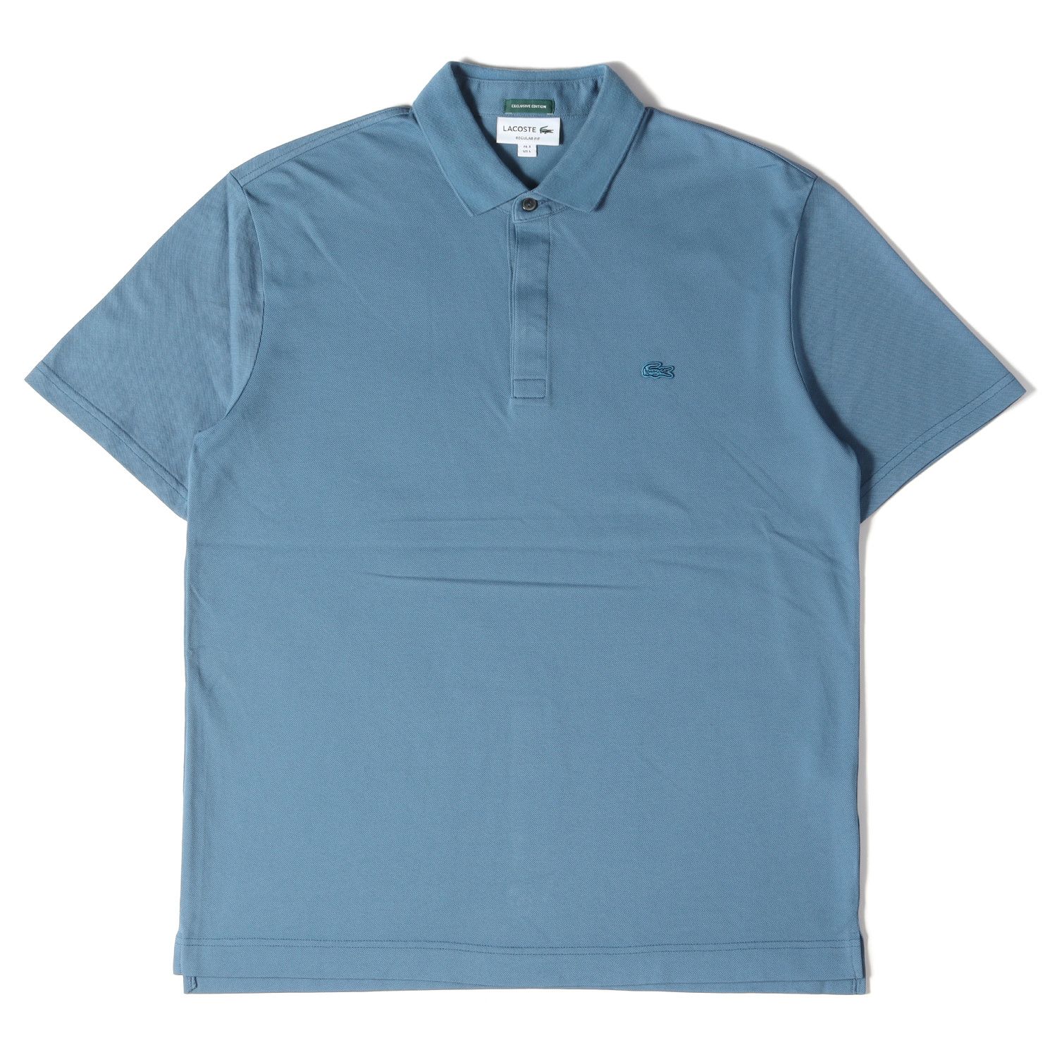 LACOSTE ラコステ ポロシャツ BEAMS LIGHTS ビームス 別注 ワニ ワッペン 刺繍 鹿の子 半袖ポロシャツ Paris Polo パリポロ 21SS  ブルー 5 トップス カジュアル ブランド 着回し