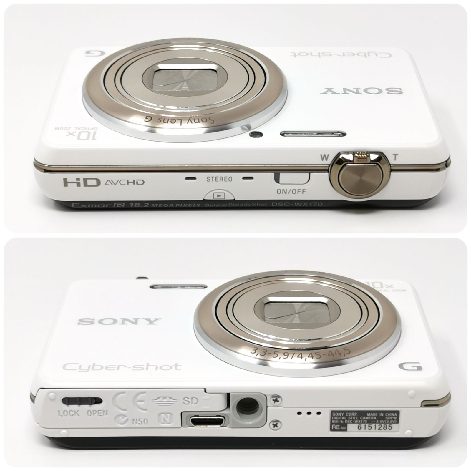 カメラ ソニー cyber-shot DSC-WX170 ホワイト デジカメ 動作確認済み