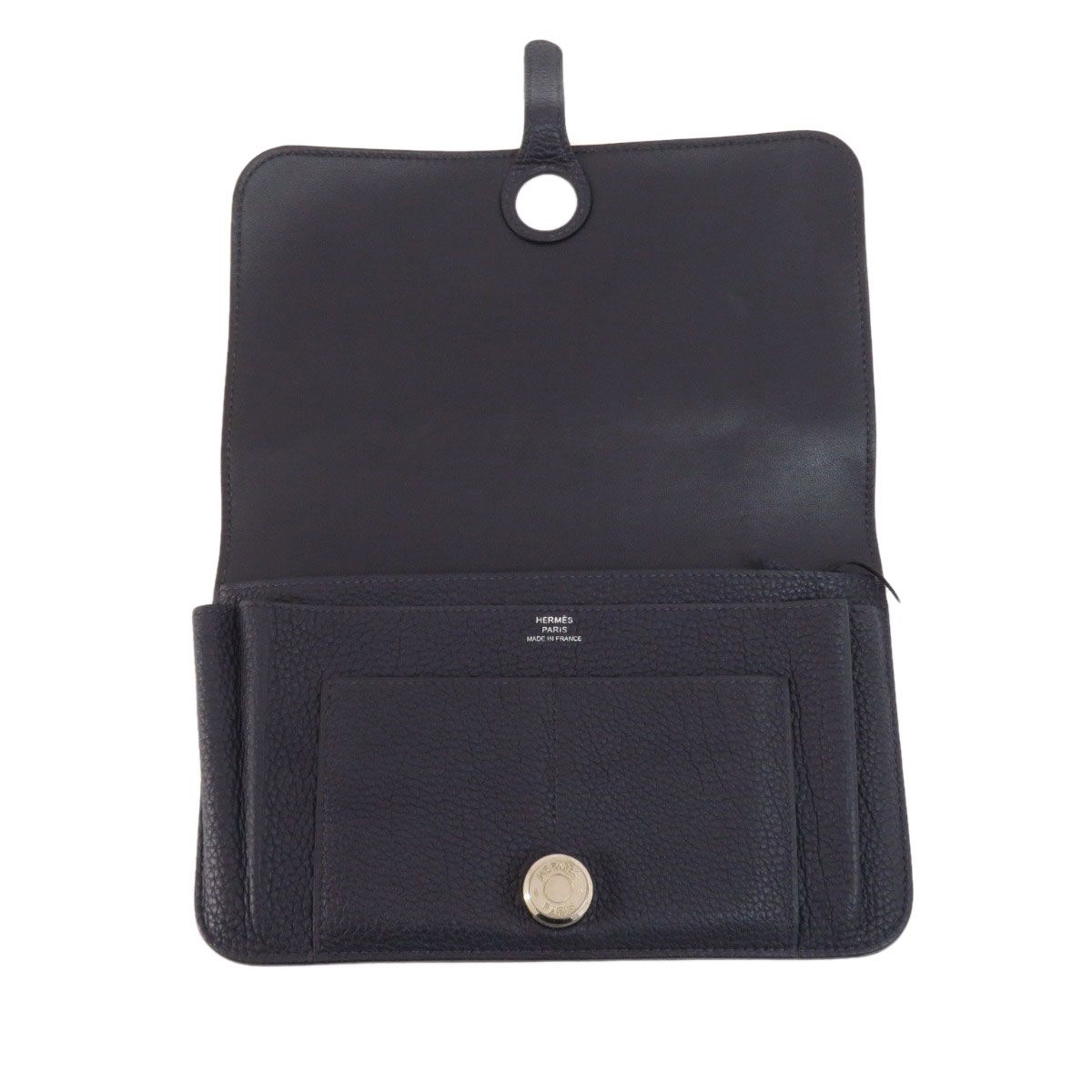 HERMES エルメス ドゴンGM ネイビー シルバー金具 長財布（小銭入れ 