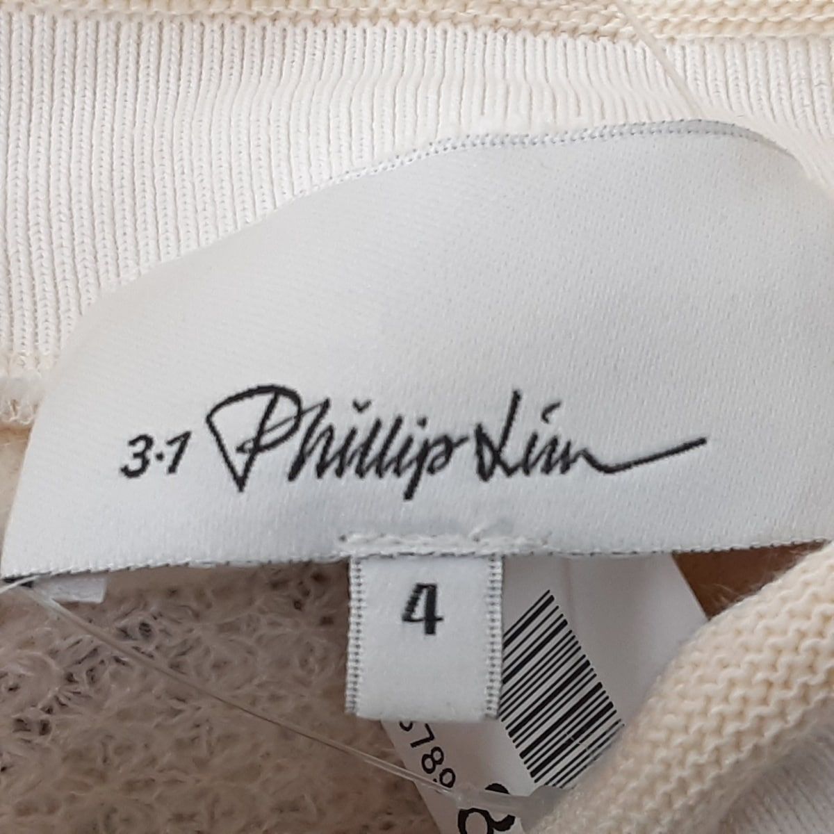 3.1 Phillip lim(スリーワンフィリップリム) 長袖セーター サイズ4 S レディース美品  - ベージュ×アイボリー レース