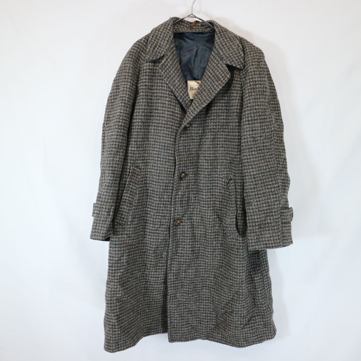 Vintage HARRIS TWEED ハリスツィード 千鳥柄 トレンチコート2311 ...