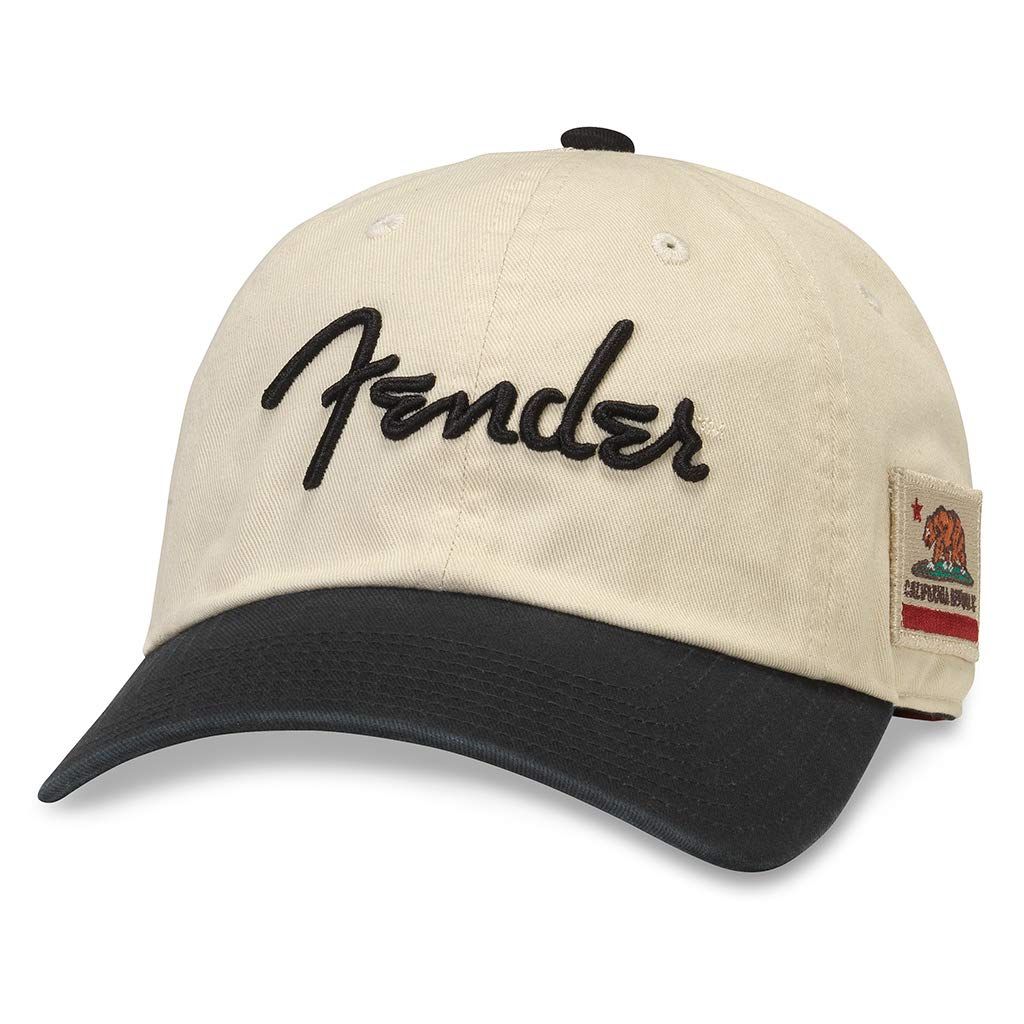 AMERICAN NEEDLE フェンダーギター 公式ライセンス ミュージックハット OSFA 調節 United Slouch アイボリー|ブラック One Size マルチ Free Size