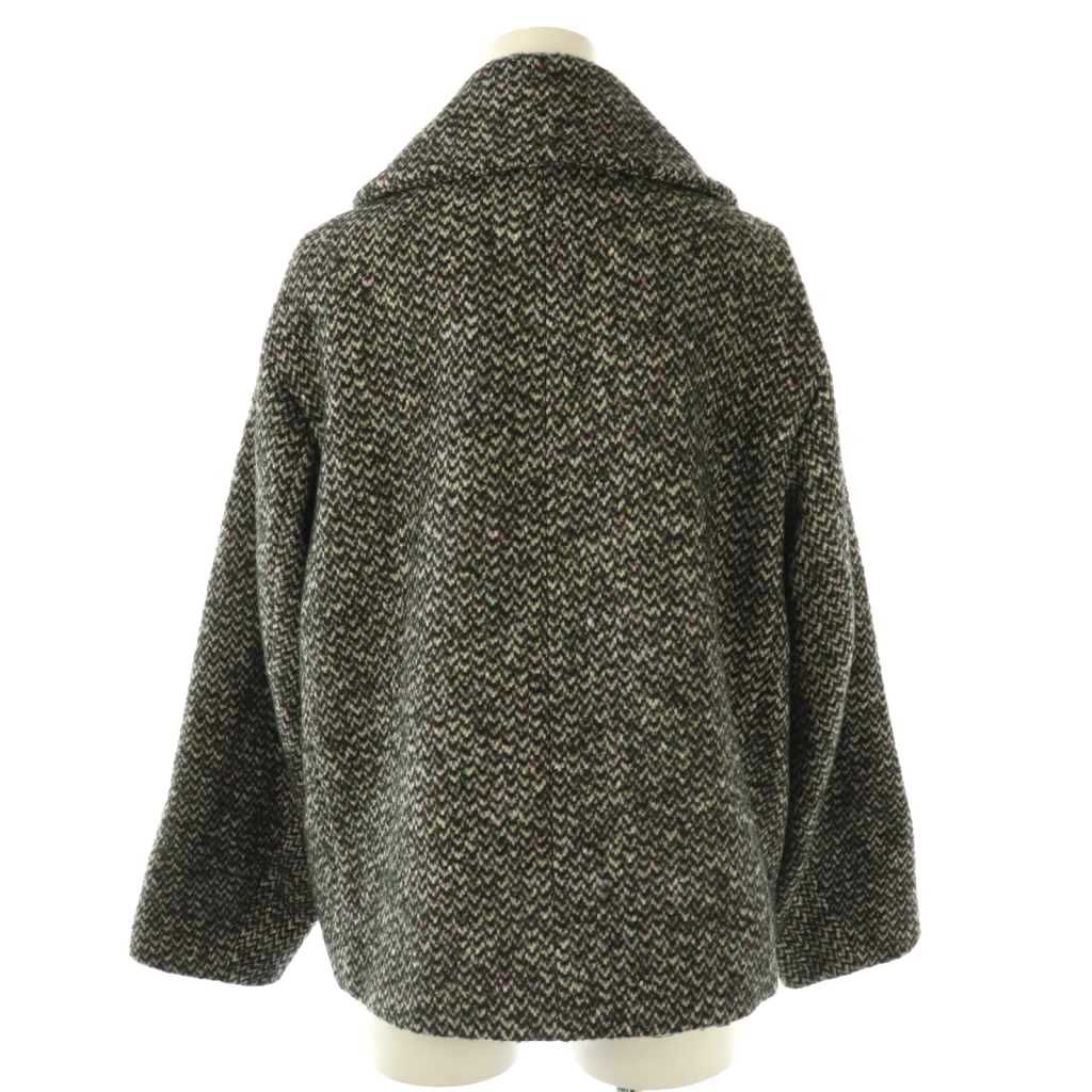 トゥモローランド TOMORROWLAND collection 24AW ネップホームスパン ピーコート ダブル 36 ブラック HK OS