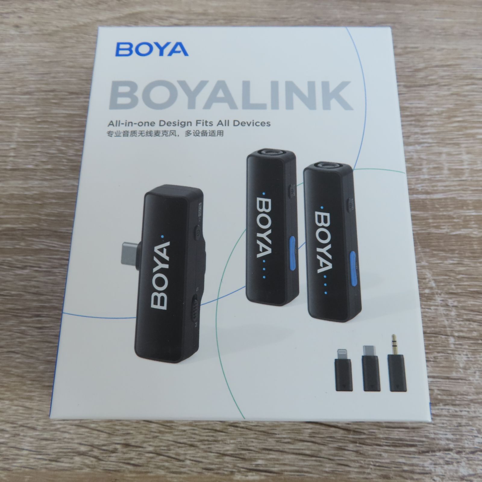 未開封品 BOYALINK V2.0 A2 ワイヤレスマイク ピンマイク 無線 クリップ式ワイヤレス マイクLightning＆Type-C＆3.5mm ノイズ軽減 360集音