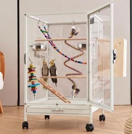 実用 クリアアクリル鳥かご 複数飼い大型インコ ケージ セキセイインコゴザクラインコオカメインコ鳥籠 前後クリアアクリル