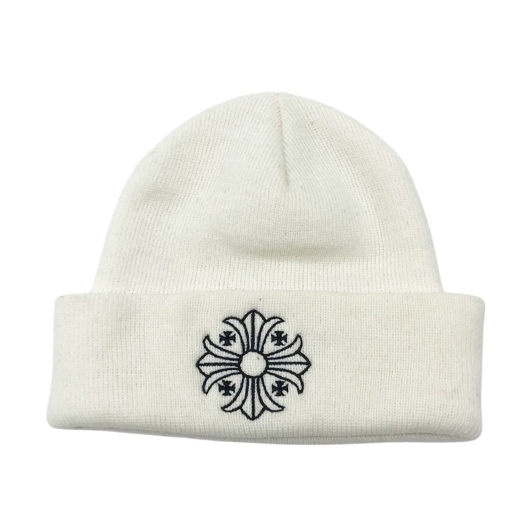 CHROME HEARTS クロムハーツ  ニット帽 CHプラス ビーニー  ホワイト系  [240101368834]