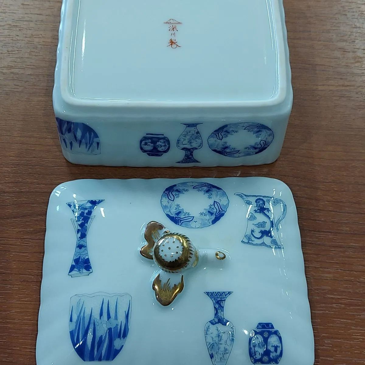 ブルーチャイナジュエリーボックス 小物入れ