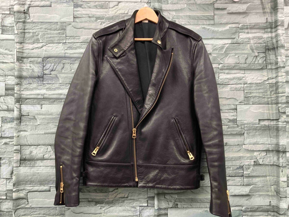 RON HERMANロンハーマン leathe JACKET／ダブルライダース ブラック