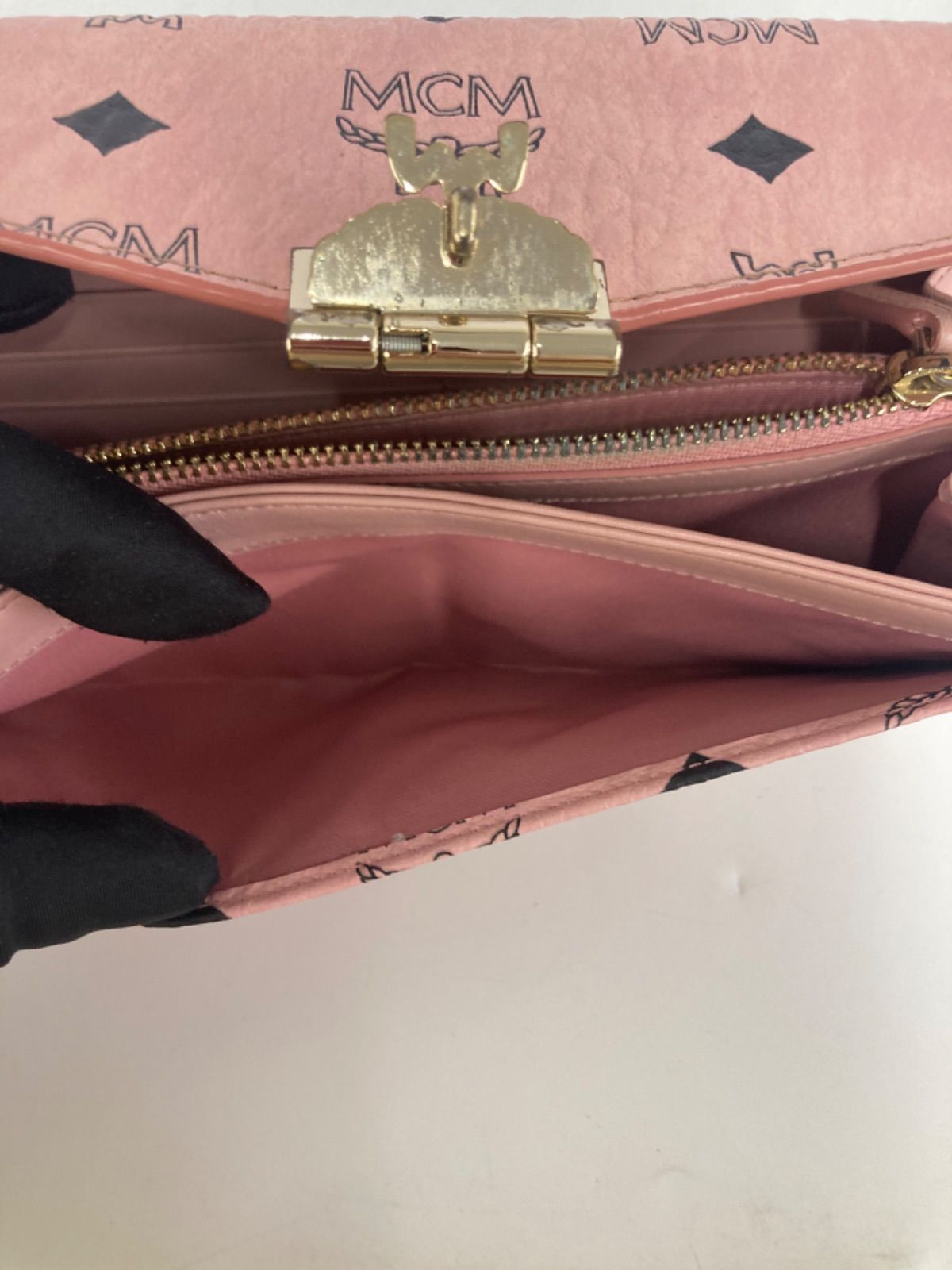 MCM 長財布 チェーンウォレット ピンク MCMピンク長財布 mcm ピンク