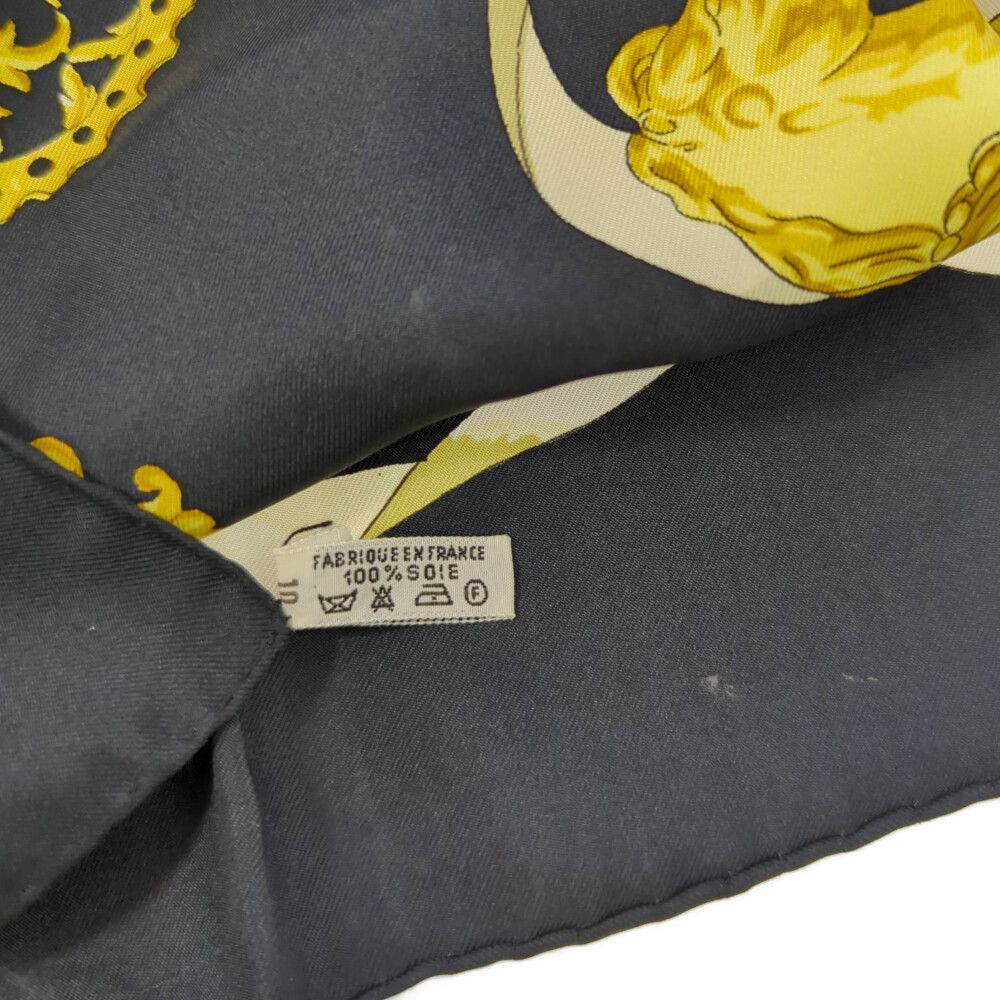 HERMES エルメス カレ90・FERRONNERIE・シルク スカーフ ネック