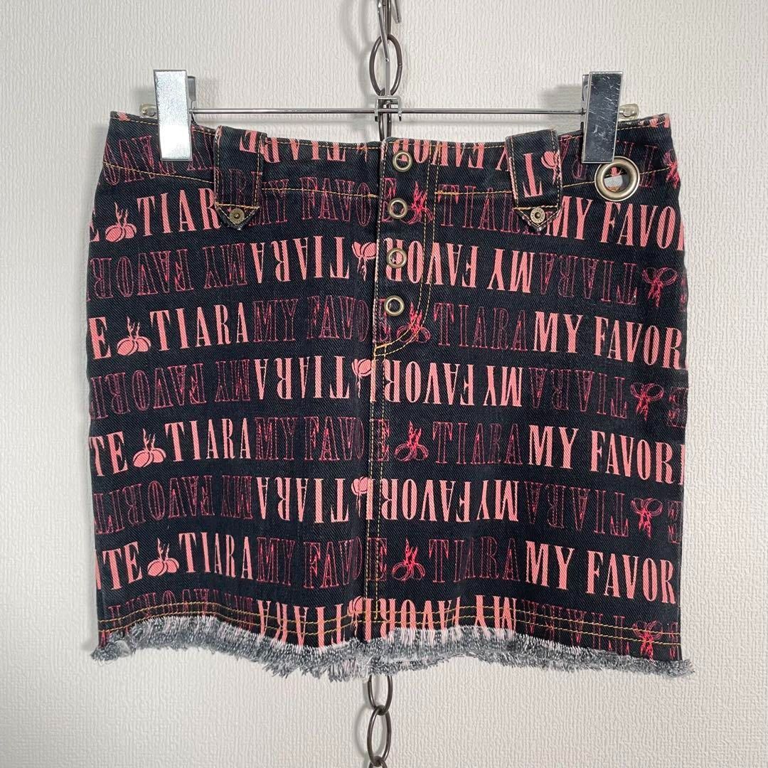 ティアラ ミニスカート デニム ヒョウ ゼブラ y2k 平成ギャル グランジ 日本製 y2k TIARA 平成姫ギャル デニムミニスカート フェアリー