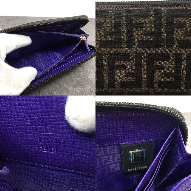 70 送料込み！ 未使用品 FENDI ジップウォレット 8M0024 ズッカ柄  
