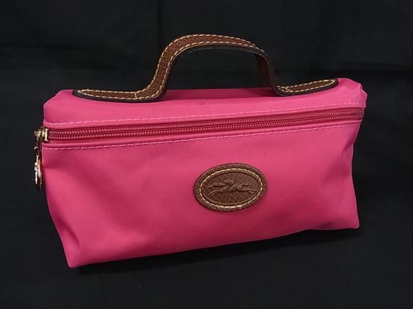 □美品□ LONGCHAMP ロンシャン ナイロン×レザー ポーチ マルチ