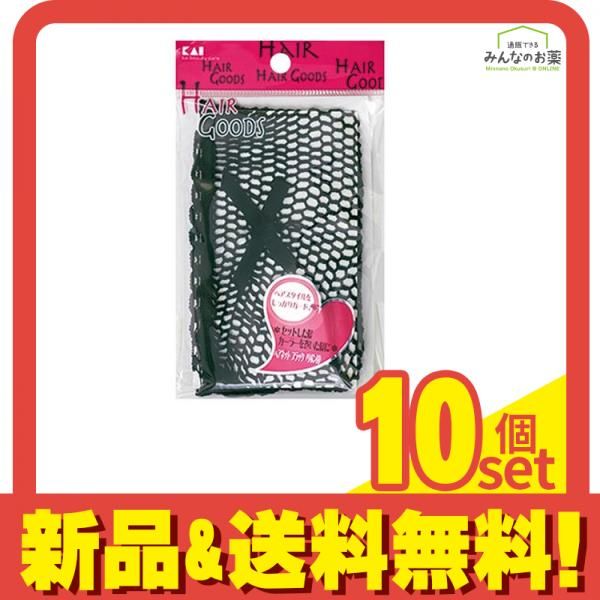 HAIR GOODS(ヘアグッズ)  ヘアネット ブラック(リボン付) HA3045 1個入 10個セット まとめ売り