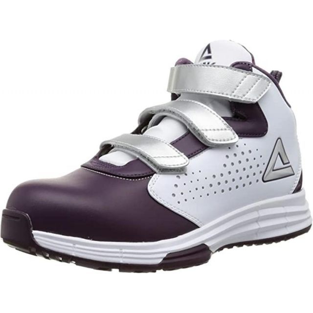 PEAK ピーク セーフティシューズ BAS-4510 ホワイトｘバイオレット 27.5cm 安全靴 作業靴 スニーカー 軽量 抗菌防臭